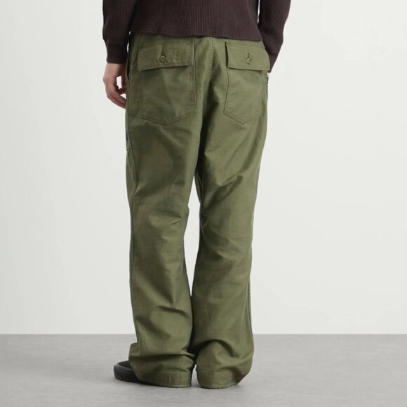 NWT Needles Reversed Sateen String Fatigue Trousers in Olive Green Small - Picture 3 of 6